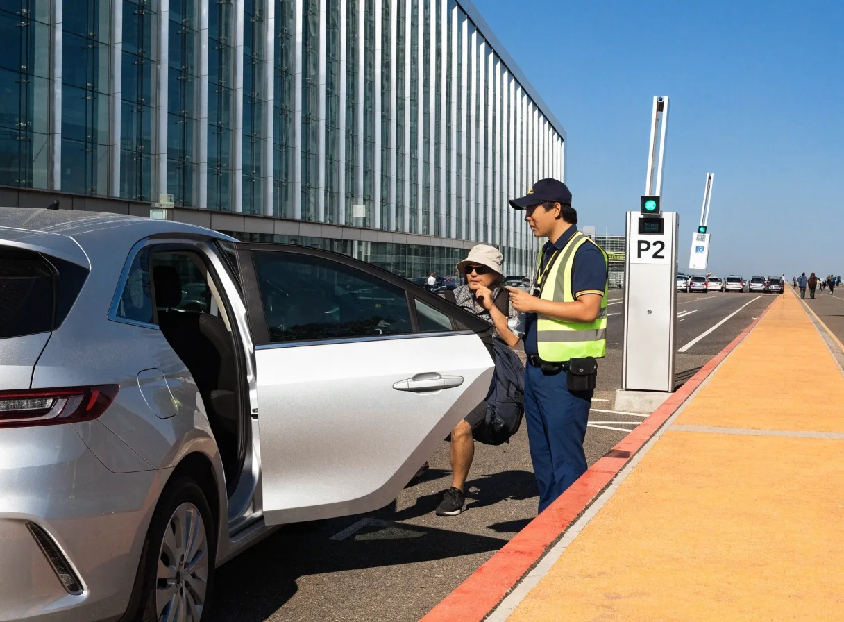 Valet handover at Sydney Airport terminal kerb