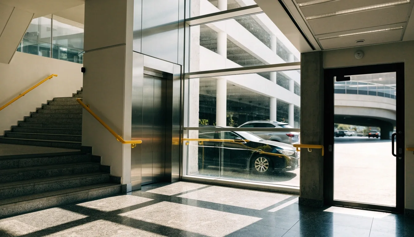 Lift lobby inside Sydney Airport car park