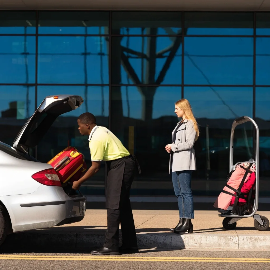 Domestic terminal forecourt for Qantas Valet drop-off